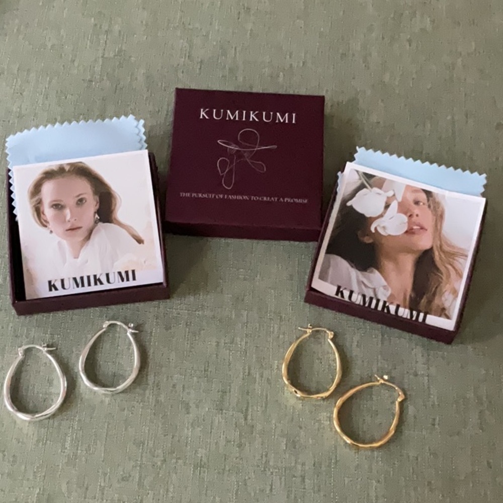 Silver and Gold Hoop Earrings Set